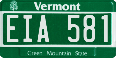 VT license plate EIA581