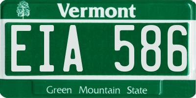 VT license plate EIA586
