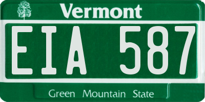 VT license plate EIA587