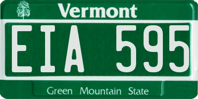 VT license plate EIA595