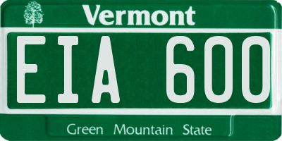 VT license plate EIA600
