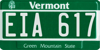 VT license plate EIA617