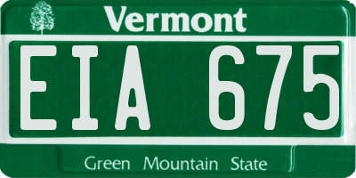 VT license plate EIA675