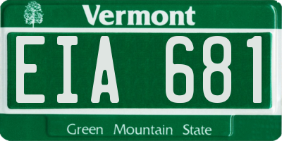 VT license plate EIA681