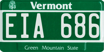 VT license plate EIA686