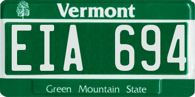 VT license plate EIA694