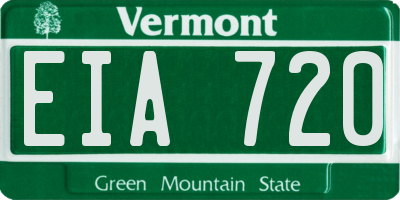 VT license plate EIA720
