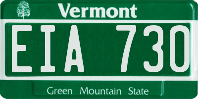 VT license plate EIA730