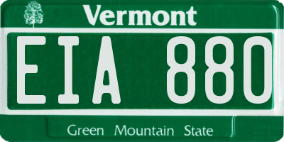 VT license plate EIA880