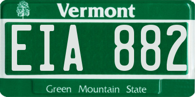 VT license plate EIA882