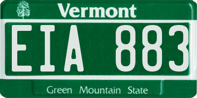 VT license plate EIA883