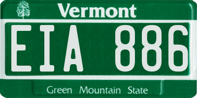 VT license plate EIA886