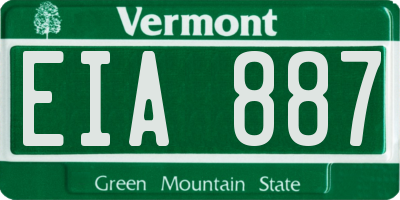 VT license plate EIA887
