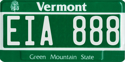 VT license plate EIA888
