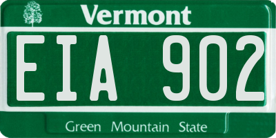 VT license plate EIA902