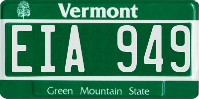 VT license plate EIA949