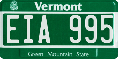 VT license plate EIA995