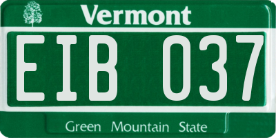 VT license plate EIB037