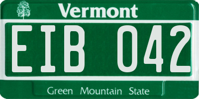 VT license plate EIB042