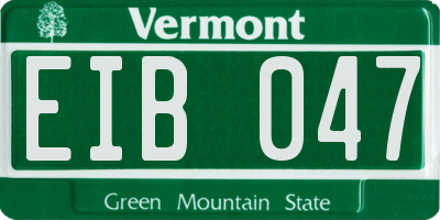 VT license plate EIB047