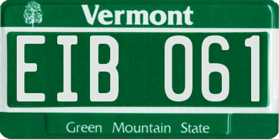VT license plate EIB061