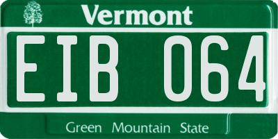 VT license plate EIB064