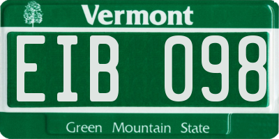 VT license plate EIB098