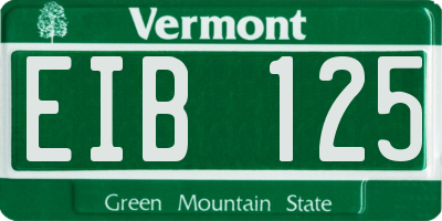 VT license plate EIB125