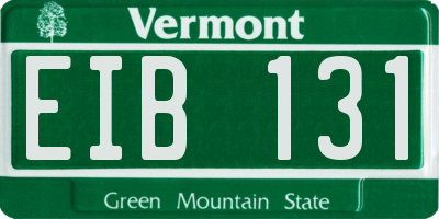 VT license plate EIB131