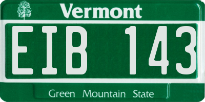 VT license plate EIB143