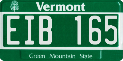 VT license plate EIB165