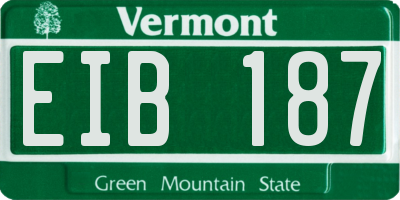 VT license plate EIB187