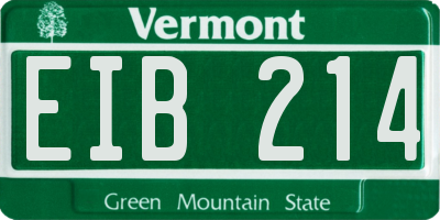 VT license plate EIB214