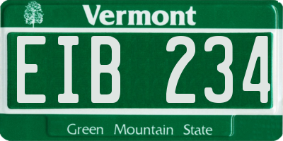 VT license plate EIB234