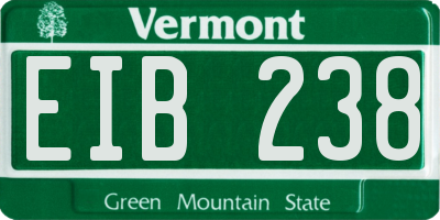 VT license plate EIB238