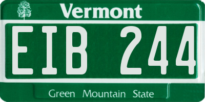 VT license plate EIB244