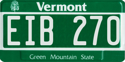 VT license plate EIB270