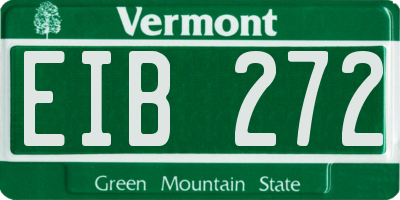 VT license plate EIB272
