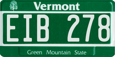 VT license plate EIB278
