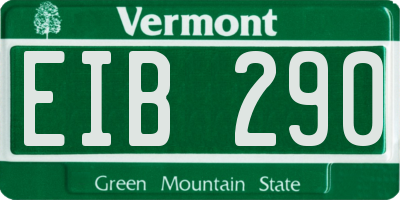 VT license plate EIB290