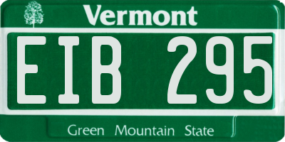 VT license plate EIB295