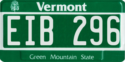 VT license plate EIB296