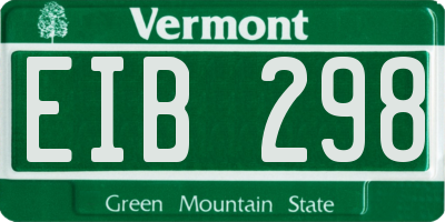 VT license plate EIB298