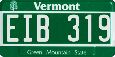 VT license plate EIB319