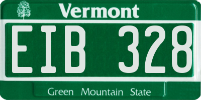 VT license plate EIB328