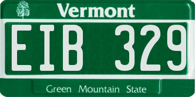 VT license plate EIB329
