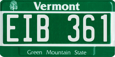 VT license plate EIB361