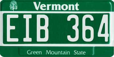 VT license plate EIB364