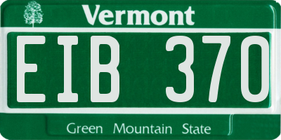 VT license plate EIB370