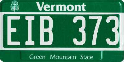 VT license plate EIB373